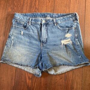 Old Navy Blue Distressed Jean Shorts